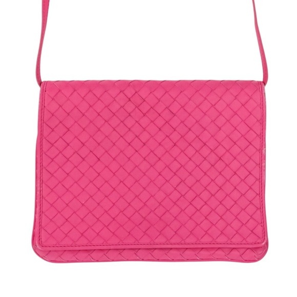 BOTTEGA VENETA Pink Leather Intrecciato Shoulder Bag - Picture 2 of 15